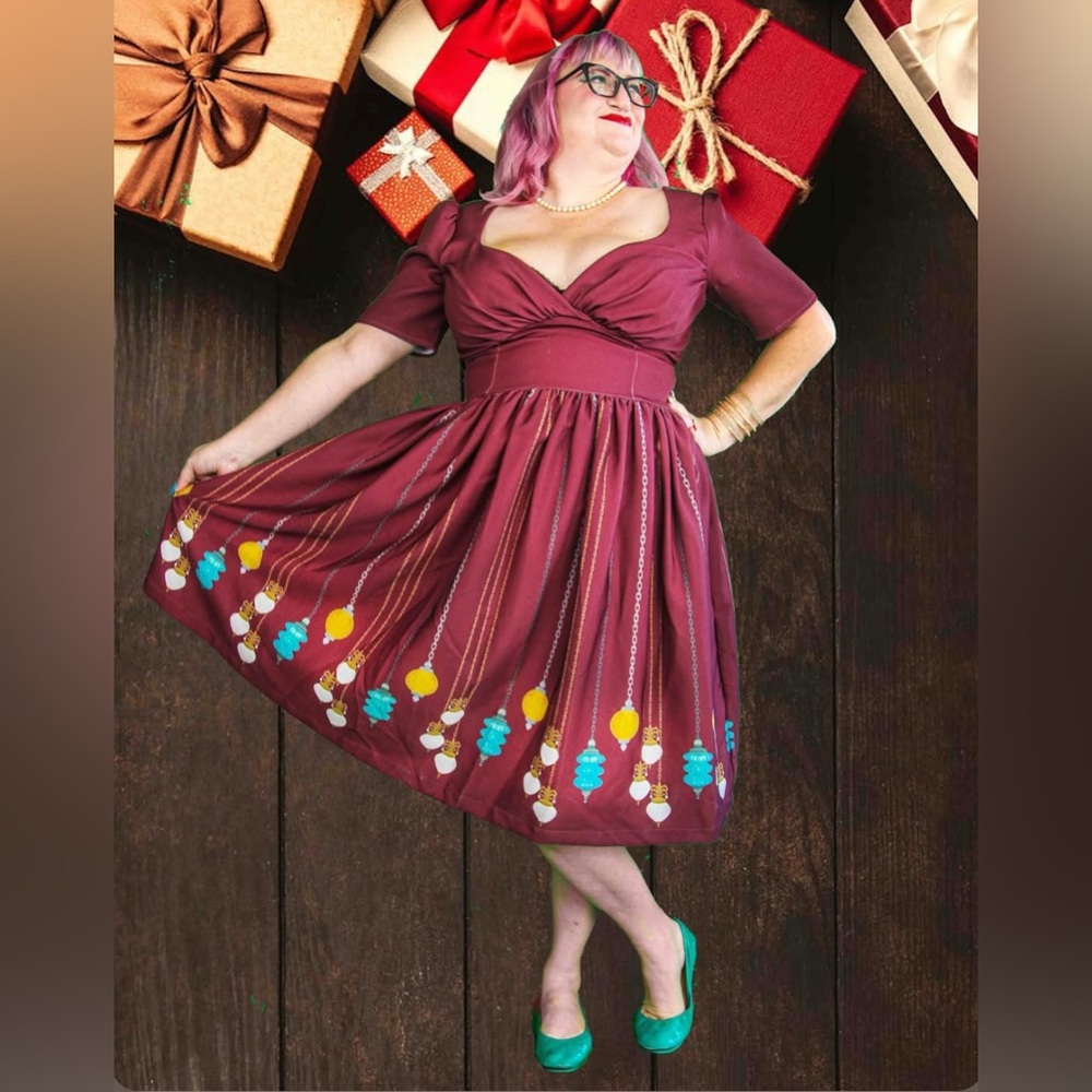 Pinup Couture Paige Dress in Hanging Lamps Print XL - Picture 2 of 2